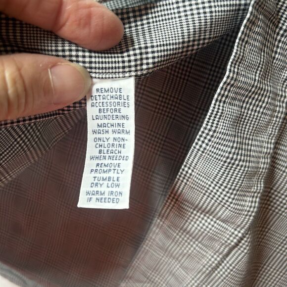 Polo By Ralph Lauren Estate Custom Fit 17.5 44 Plaid Black White Prince Of Wales - Picture 6 of 11